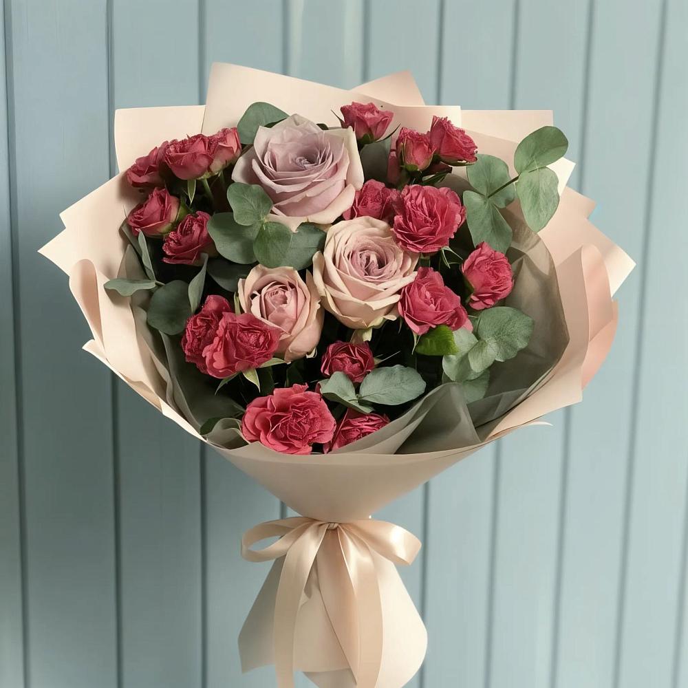 Букет цветов из: Гвоздики и Розы в Медвежьи Озера