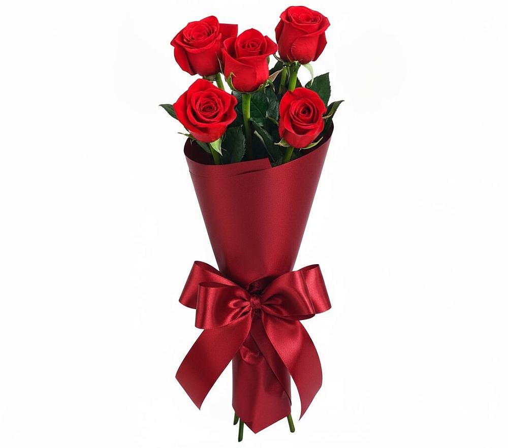 Букет 5 Красных роз Эдлесс Лав в Медвежьи Озера