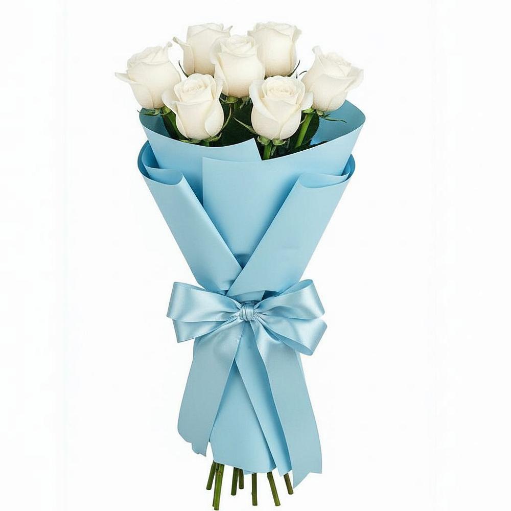 Букет 7 белых роз Проуд в Медвежьи Озера