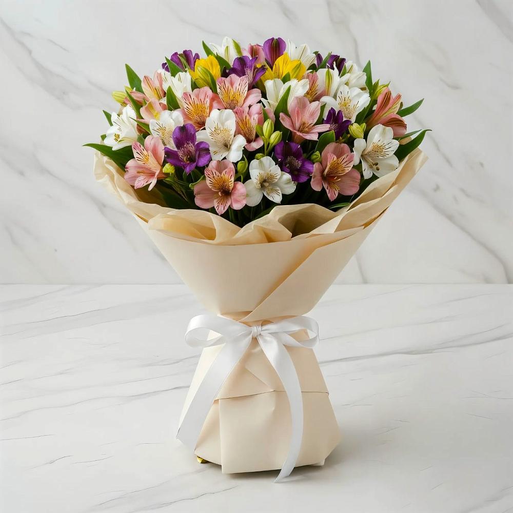 Букет цветов из: Альстромерии в Медвежьи Озера