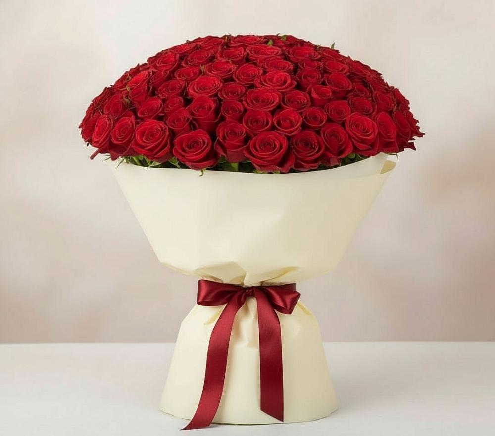 Букет 101 Красная роза Милано в Медвежьи Озера