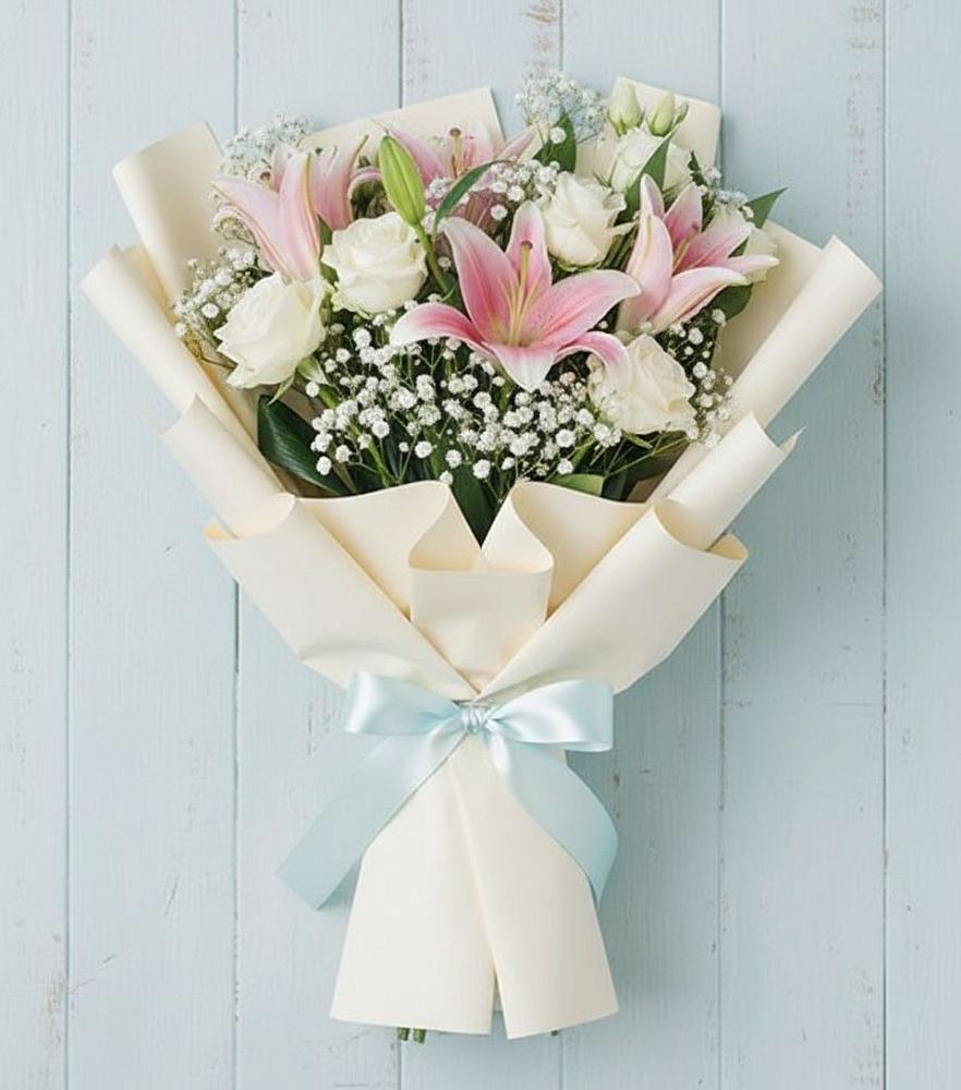 Букет цветов из: Лилии в Медвежьи Озера