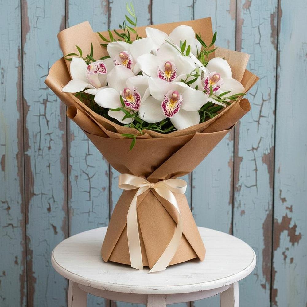 Букет цветов из: Орхидеи и Розы в Медвежьи Озера