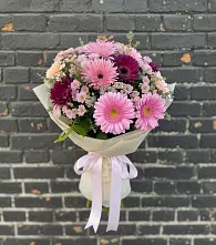 Букет цветов из:  Герберы и Хризантемы в Медвежьи Озера