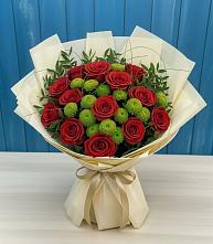 Букет цветов из:  Розы и Хризантемы в Медвежьи Озера