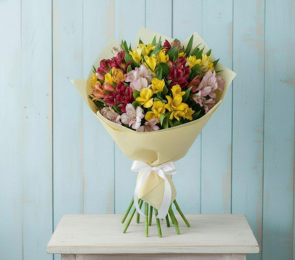 Букет цветов из: Альстромерии в Медвежьи Озера