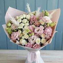Букет цветов из:  Альстромерии и Розы в Медвежьи Озера