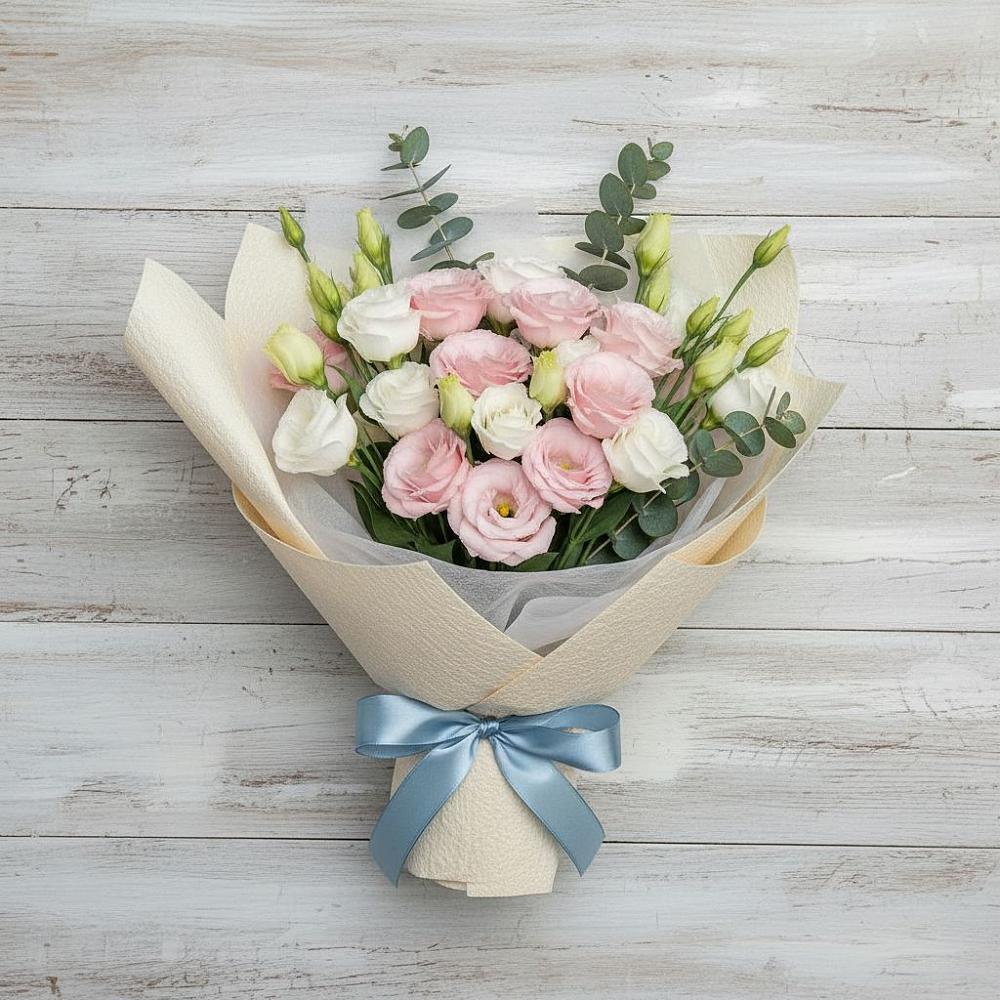 Букет цветов из: Лизиантусы в Медвежьи Озера